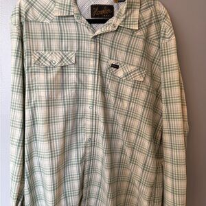 Howler Brothers Green Plaid Men's Shirt Snap XL